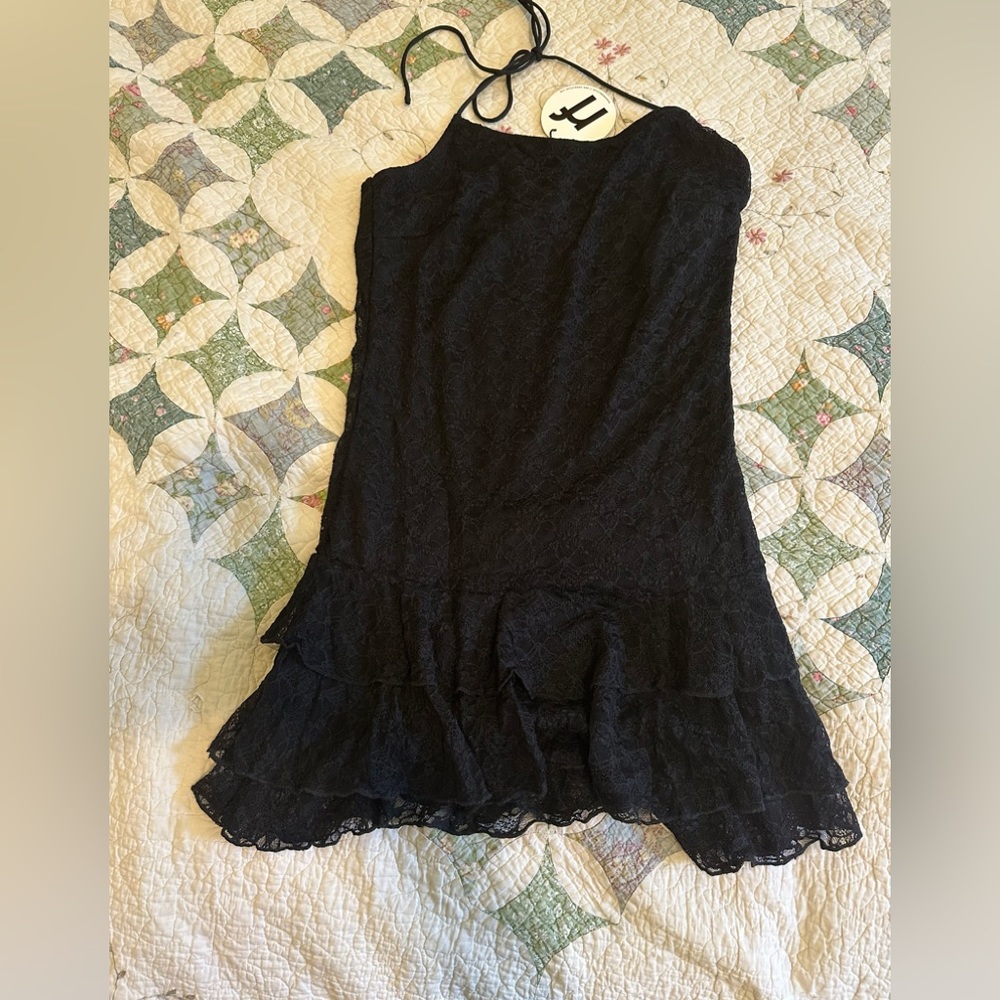 Rebelflow Lace Ruffle Halter Dress NWT